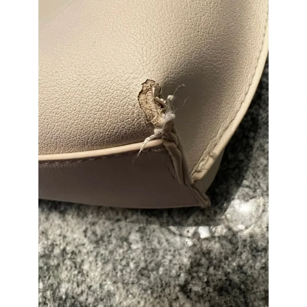 Colab Tote Bag Women Small Light Grey Vegan Leather Crossbody Minimalist